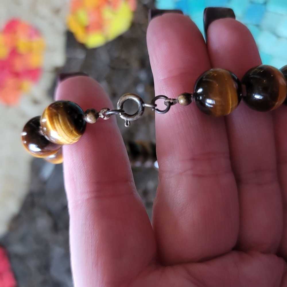 Vintage Tigers Eye Choker Necklace - image 5