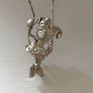 Vintage Minnie Mouse silver necklace Made in Ital… - image 1