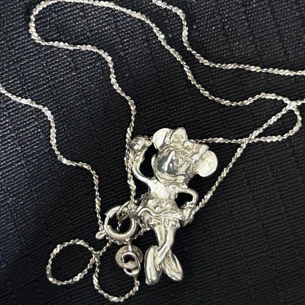 Vintage Minnie Mouse silver necklace Made in Ital… - image 3