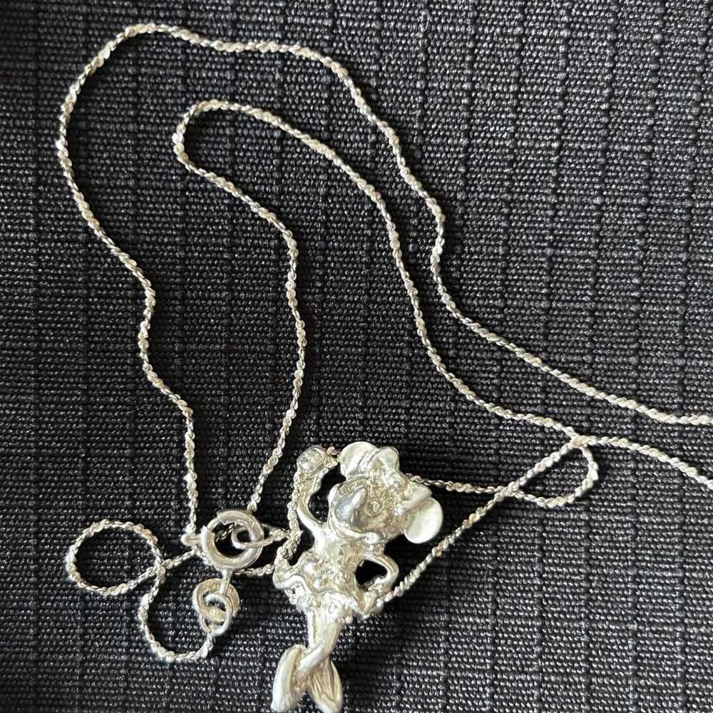 Vintage Minnie Mouse silver necklace Made in Ital… - image 4