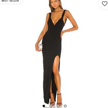 Revolve Nookie Black Lust Gown Deep V Back Tie Op… - image 1