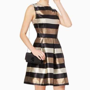 Saks Fifth Avenue Red Label Striped Metallic Plea… - image 1