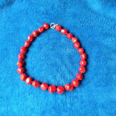 Vintage Chunky Genuine Red Coral Sterling 925 Tog… - image 1