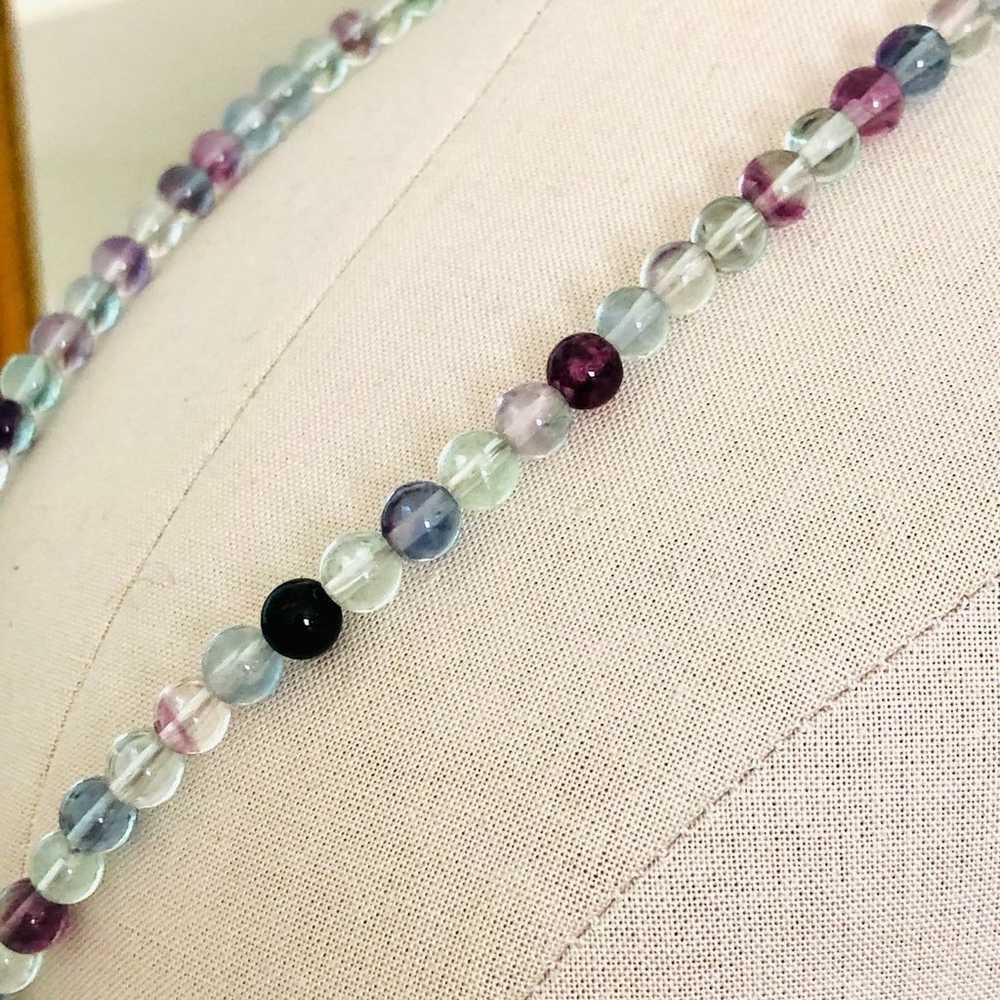 Vintage fluorite dainty bead necklace with bracel… - image 11