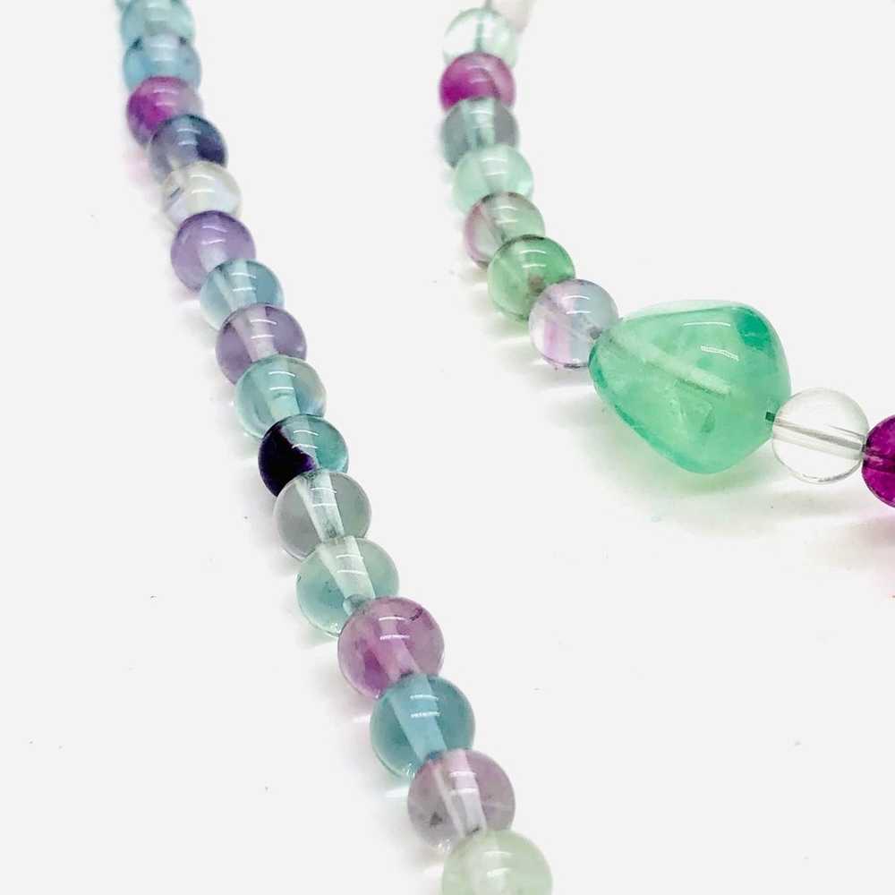 Vintage fluorite dainty bead necklace with bracel… - image 7