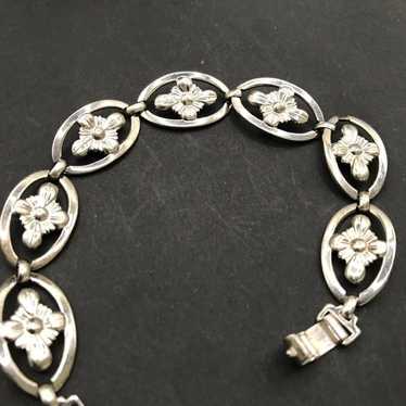 STERLING SILVER FLOWER BRACELET # 9