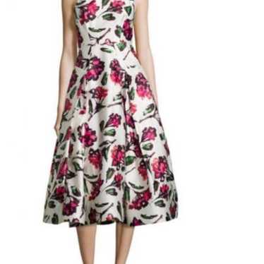 Milly tea length floral halter dress