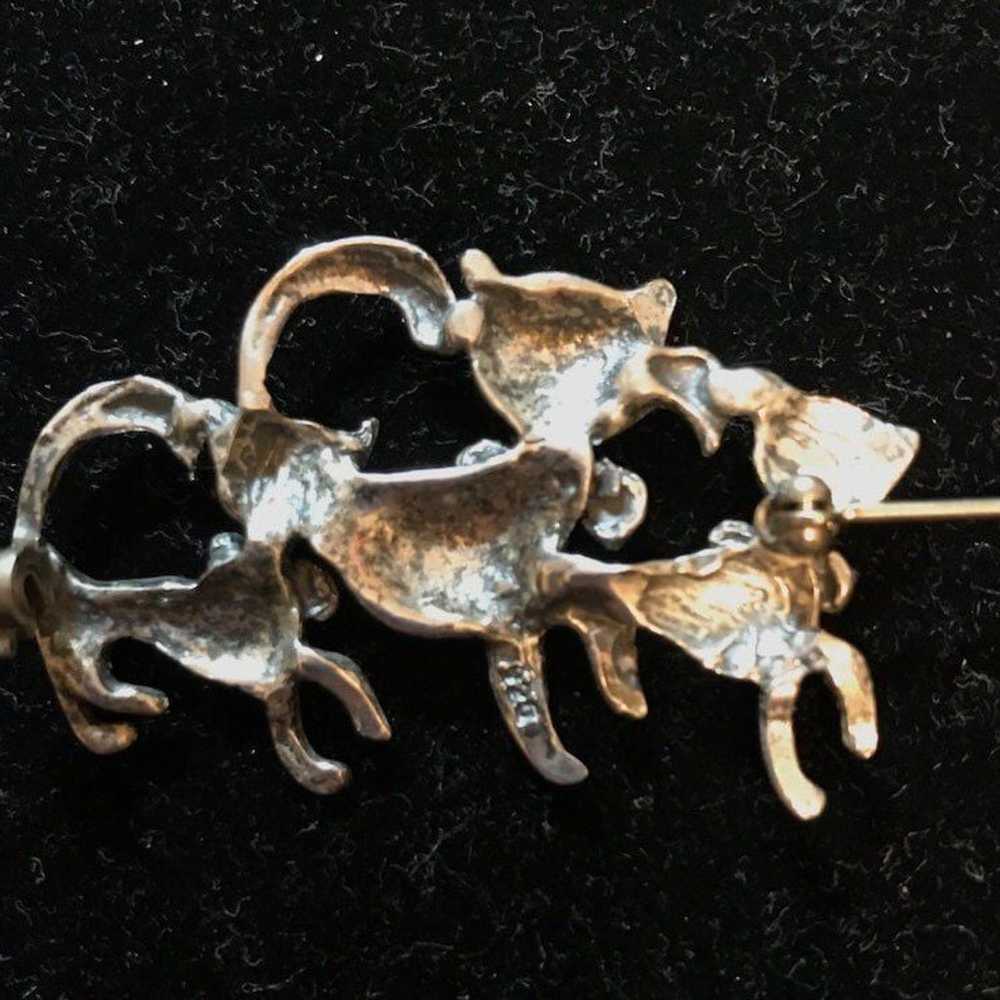 Sterling Cat Clan Brooch - image 2