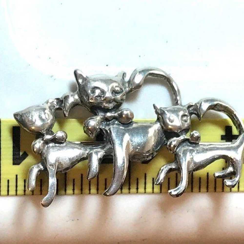 Sterling Cat Clan Brooch - image 4