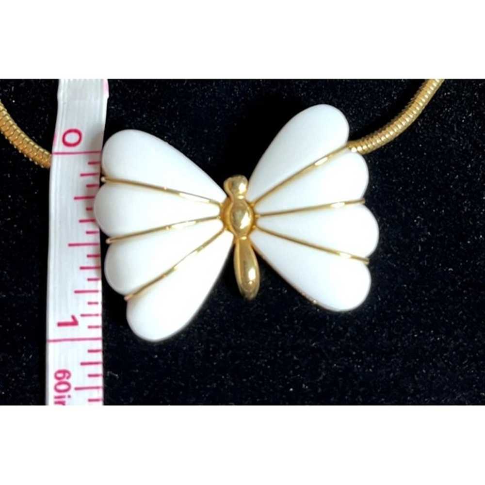 Trifari Art Deco Butterfly Necklace Gold Tone and… - image 8