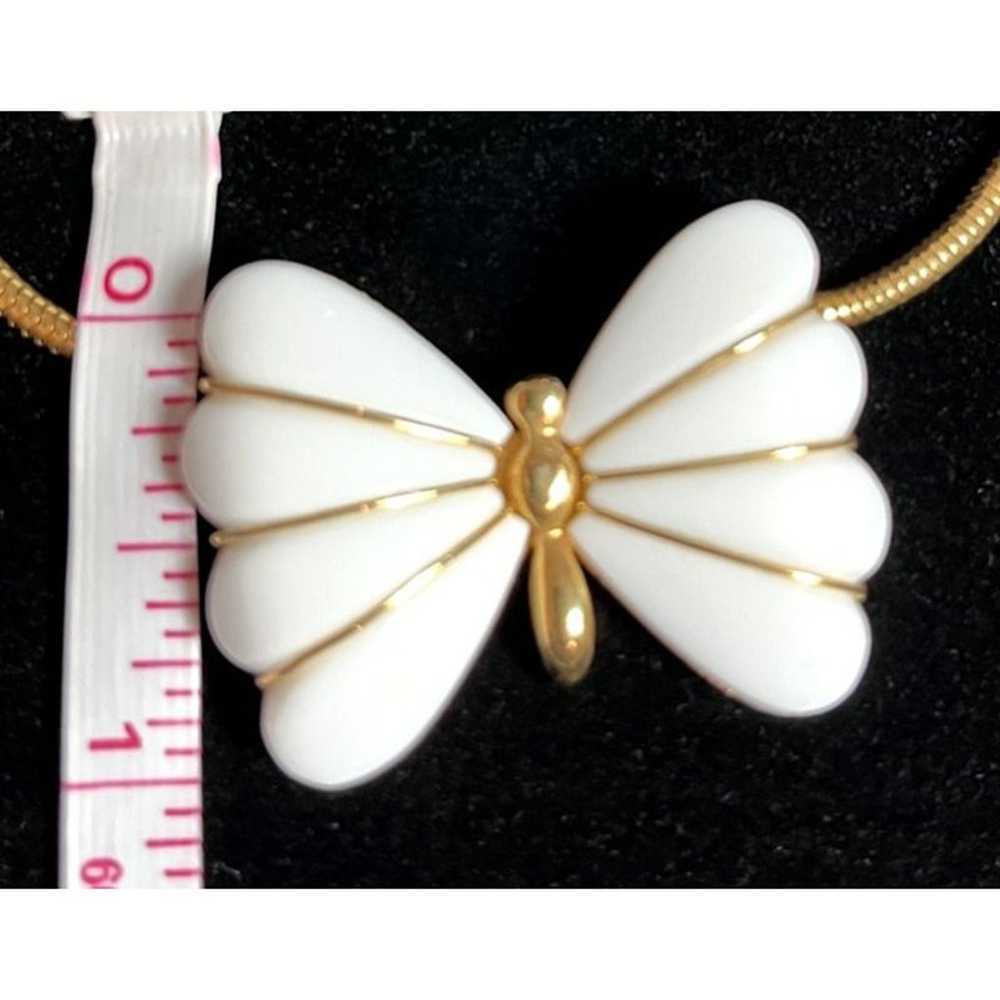 Trifari Art Deco Butterfly Necklace Gold Tone and… - image 9