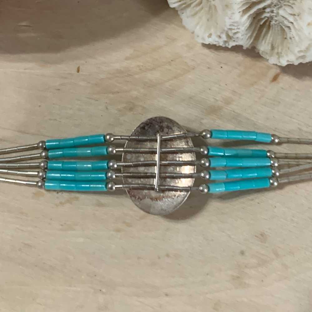 Vintage Southwestern Sterling Silver Liquid Silve… - image 2