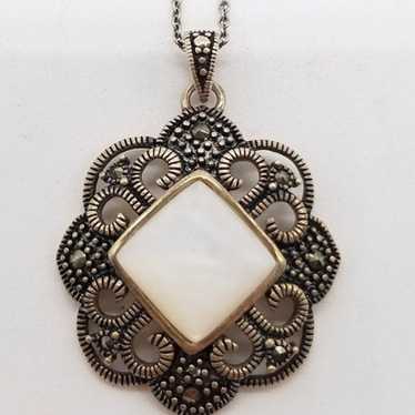 Antique 925 Sterling Silver Unique Pendant Necklac