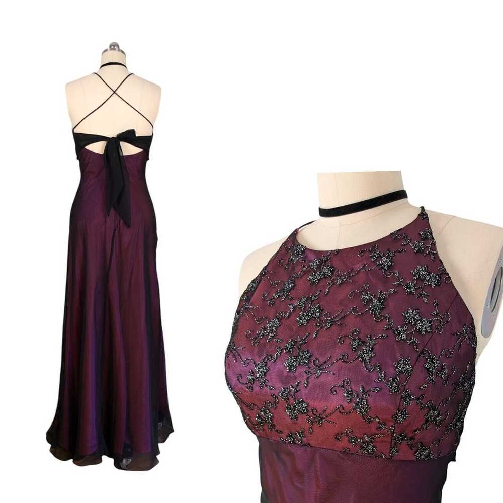 Vintage Prom Dress Maxi Gown 90s Y2K Fairy Goth O… - image 2