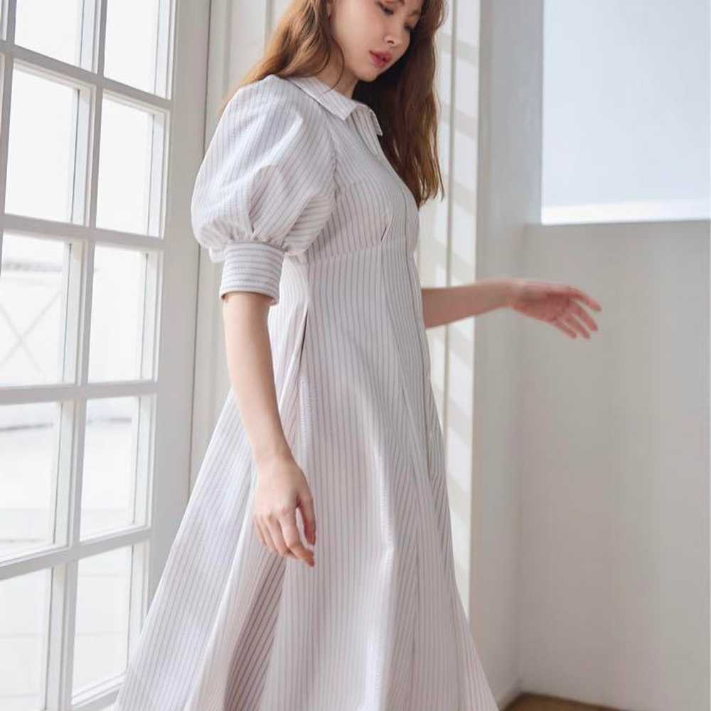 Herlipto Volume Sleeve Stripe Dress - image 2