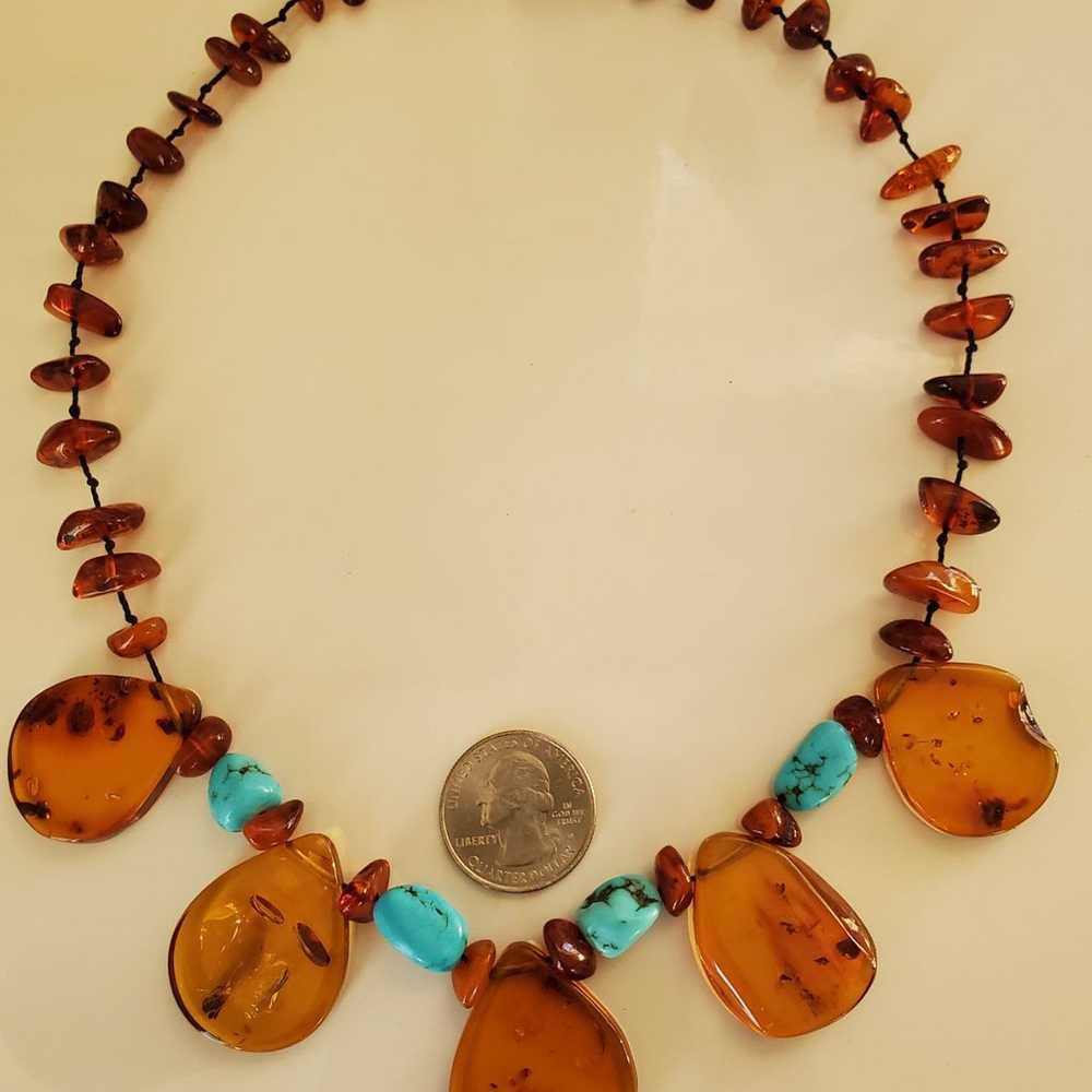 Vintage Woman  Amber  Necklace - image 3