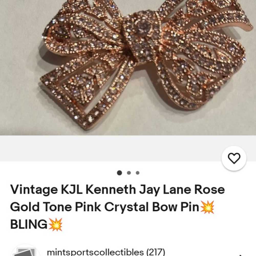 Vintage KJL Kenneth jay lane rose gold tone bow b… - image 5