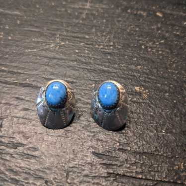 Vintage Sterling Silver 925 Southwestern Lapis Ear