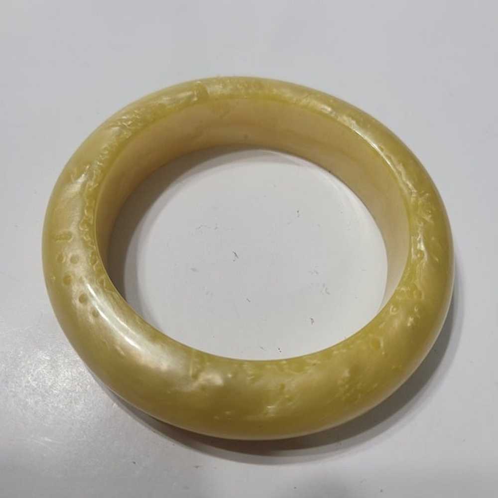 Vintage Bangle Cuff Bracelet Solid Yellow - image 1