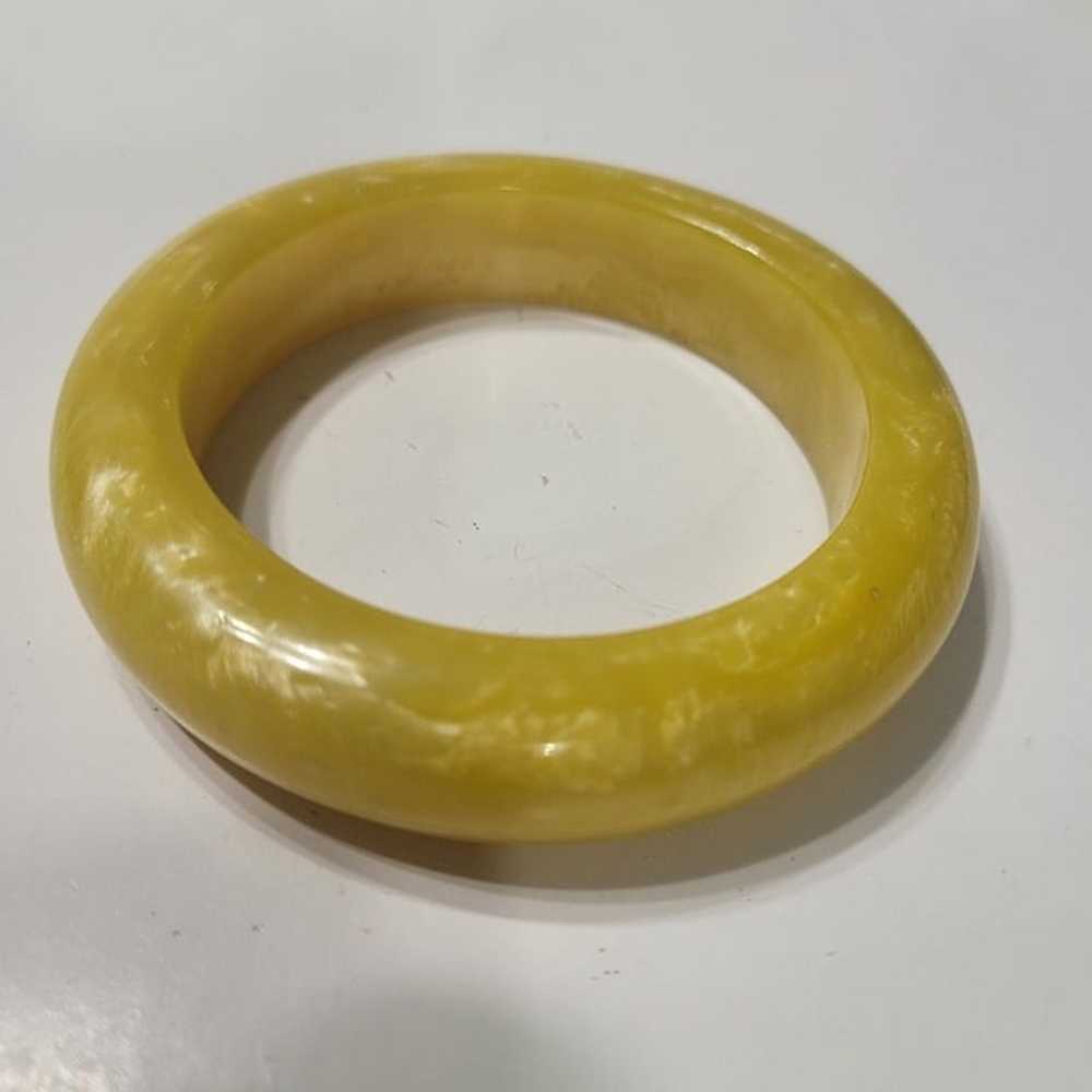 Vintage Bangle Cuff Bracelet Solid Yellow - image 5