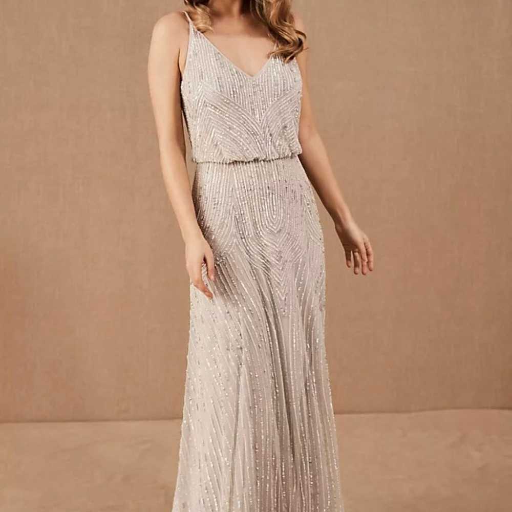 BHLDN Fidelia Dress, Fog, Size 10 - image 3