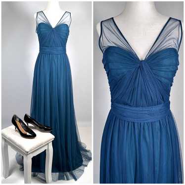 AMSALE tule gown dress teal