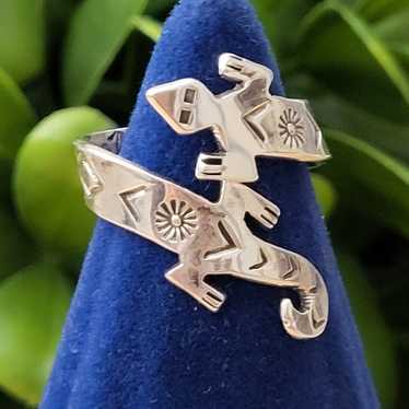 Vintage Joe Delgarito Sterling Silver Lizard Ring