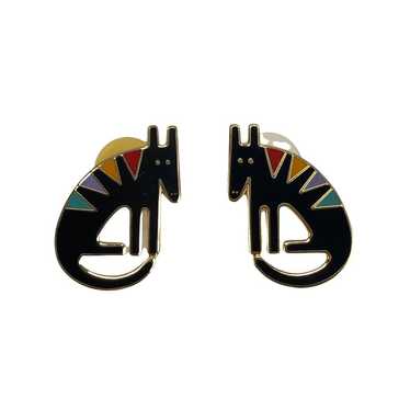 Vintage Laurel Burch Terra Pierced Earrings.