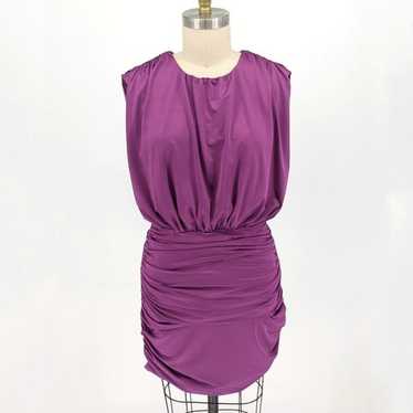 Veronica Bread Jersey Knit Ruched Mini Dress Purp… - image 1