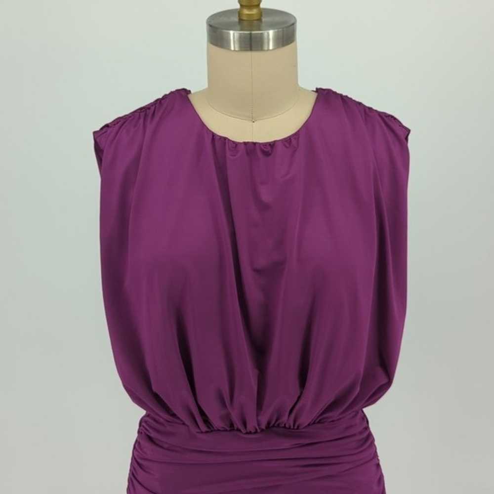 Veronica Bread Jersey Knit Ruched Mini Dress Purp… - image 3