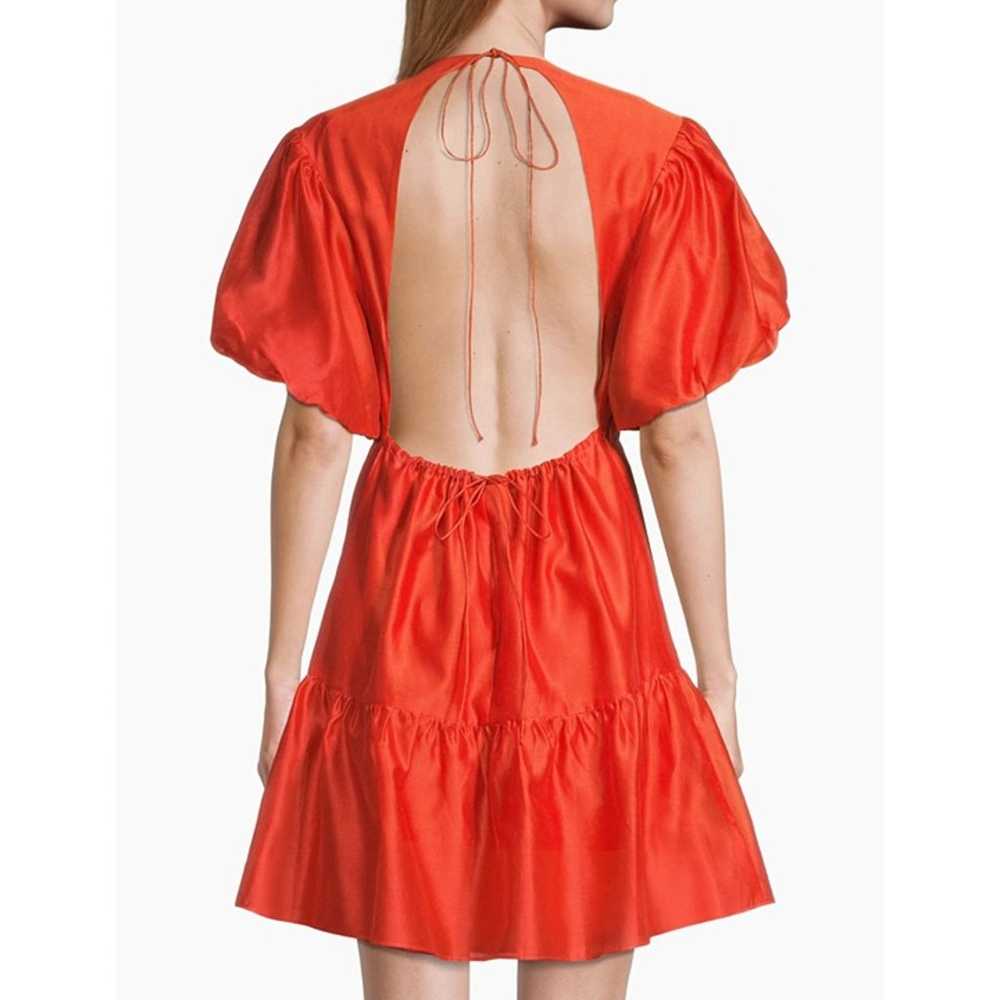 SIR. Lucelia Puff-Sleeve red backless Minidress S… - image 2