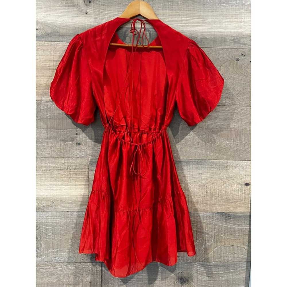 SIR. Lucelia Puff-Sleeve red backless Minidress S… - image 7