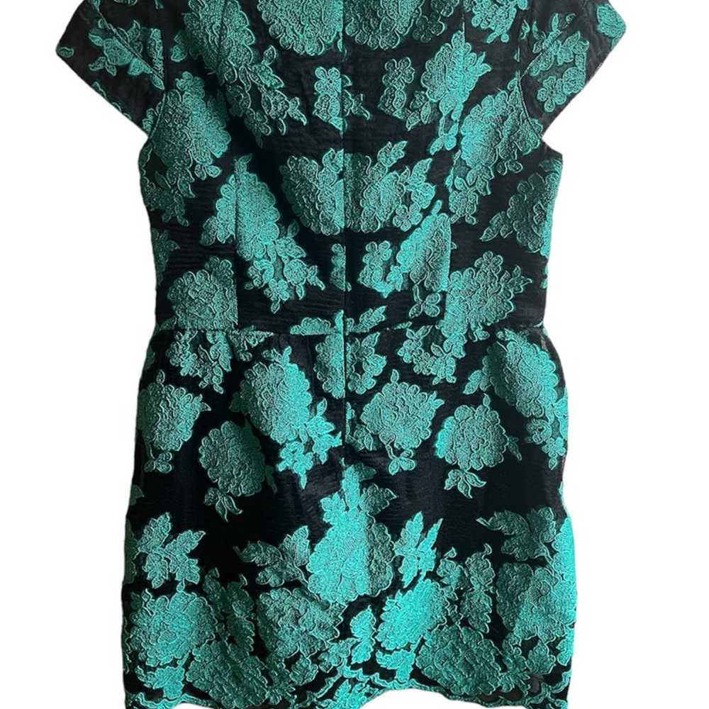 Escada Emerald Green Floral Embroidered Dress - image 3