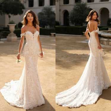 Off The Shoulder Lace Mermaid Wedding