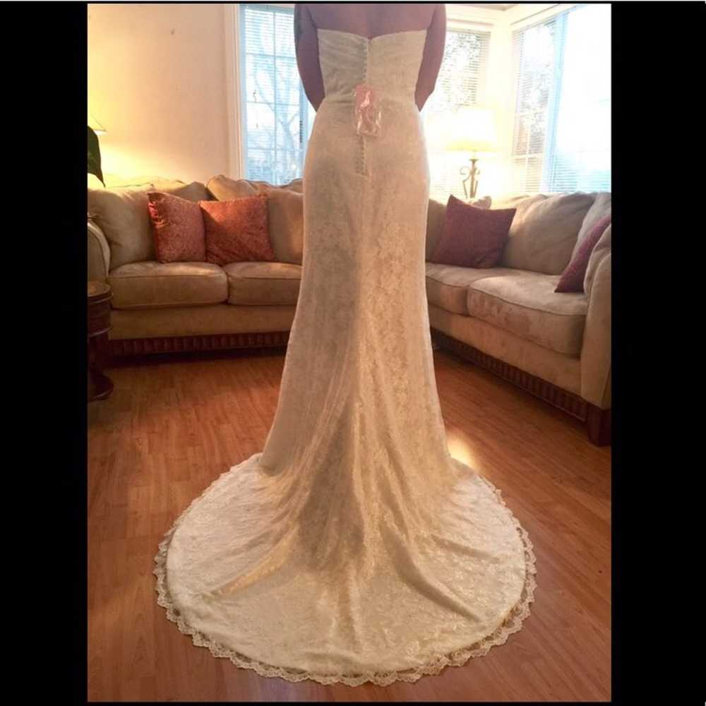 Lace Strapless Wedding Dress - image 1