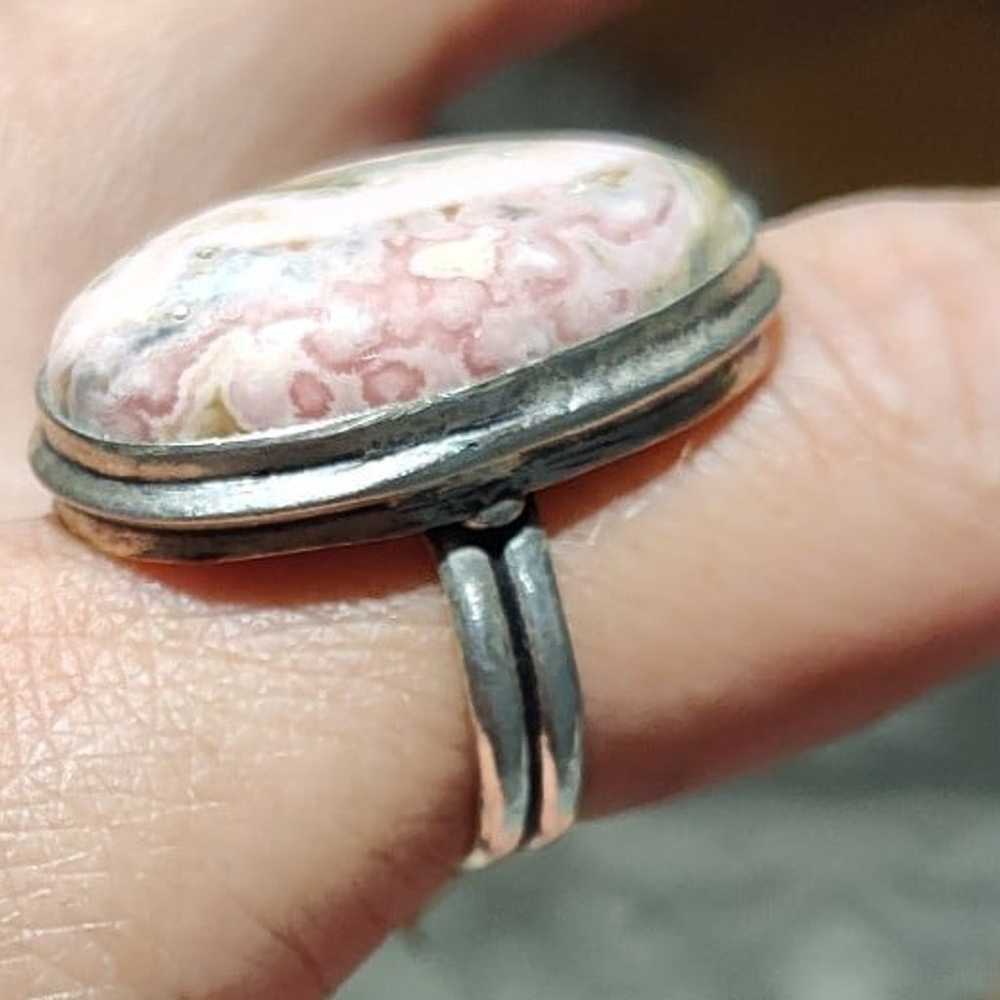 Vintage Sterling Silver Rhodochrosite Ring - image 7