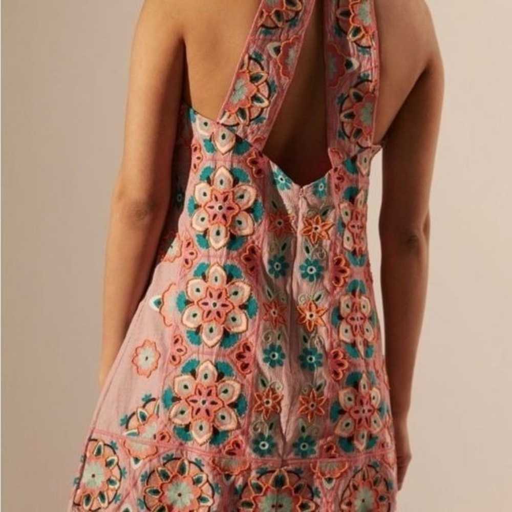 New Anthropologie Embroidered Appliqued shift dre… - image 2