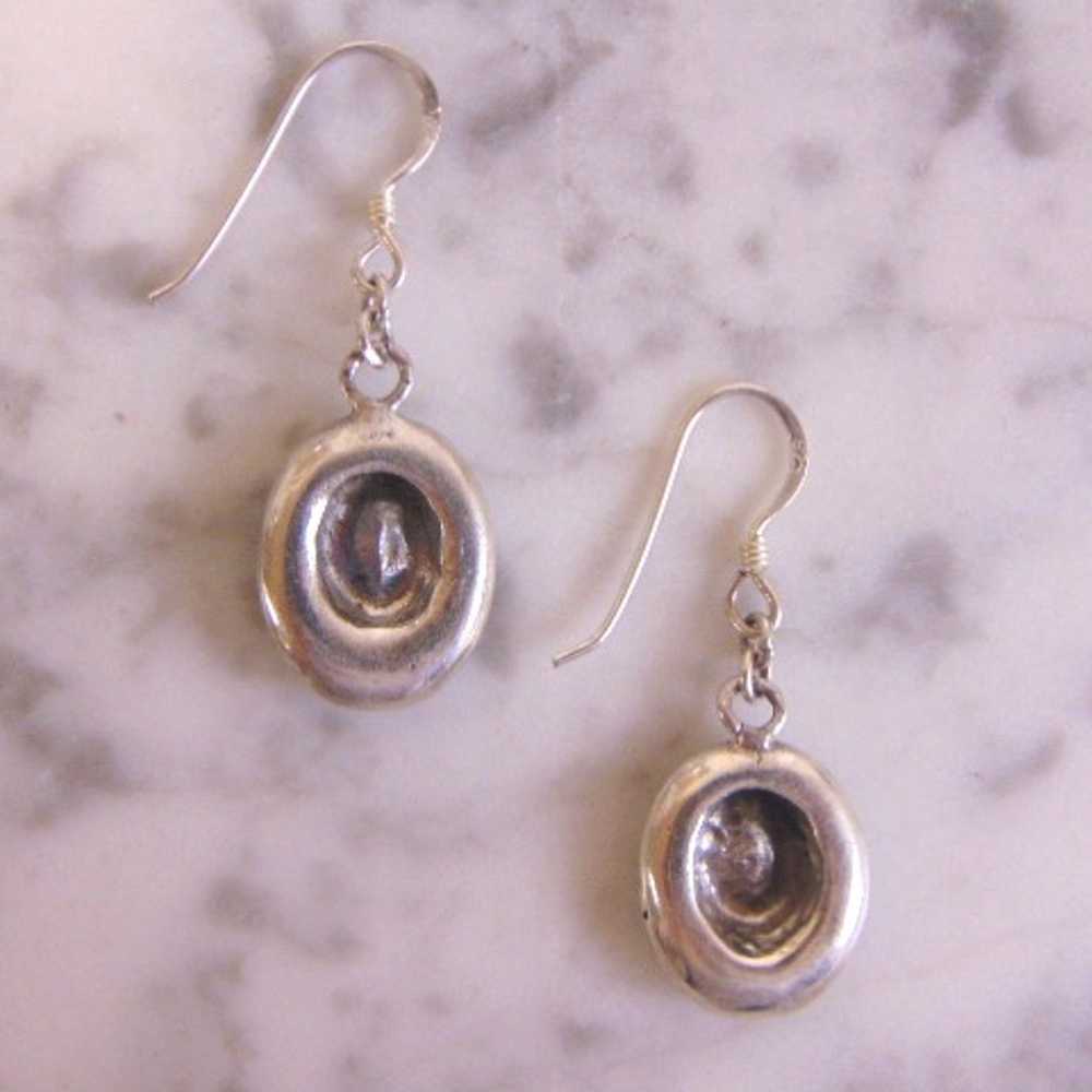 Sterling Silver Hat Earrings E4078 - image 4