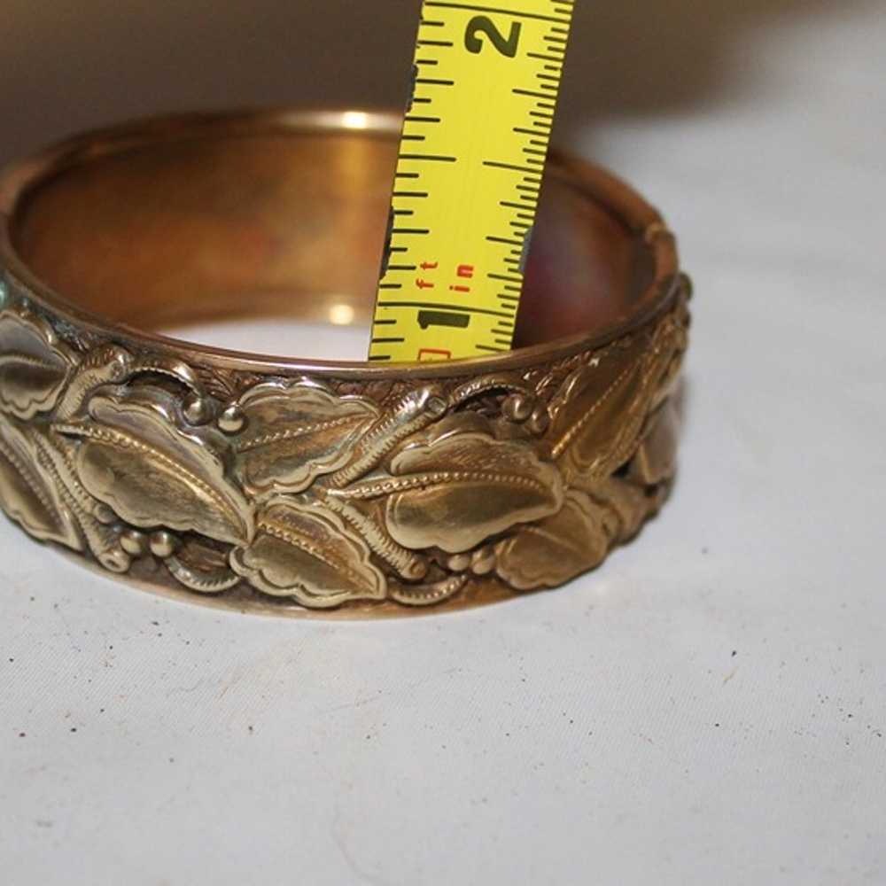 Vintage Antique Unique Brass Leaf Relief Clamper … - image 5