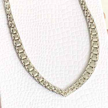 Vtg ITAY 925 Sterling Silver V Chain Choker Neckla