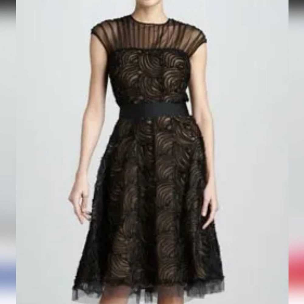 Tadashi Shoji Black Lace Evening Coctail Midi Dre… - image 11