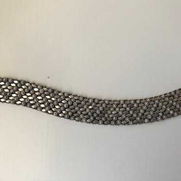 Vintage Silver Plated Thick Bracelet - image 1