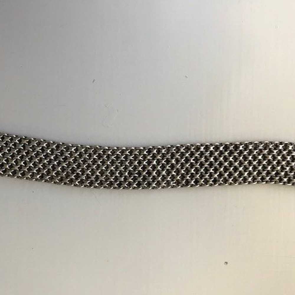 Vintage Silver Plated Thick Bracelet - image 3