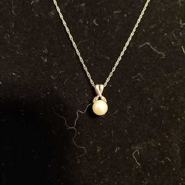 Cultured pearl pendant sterling silver