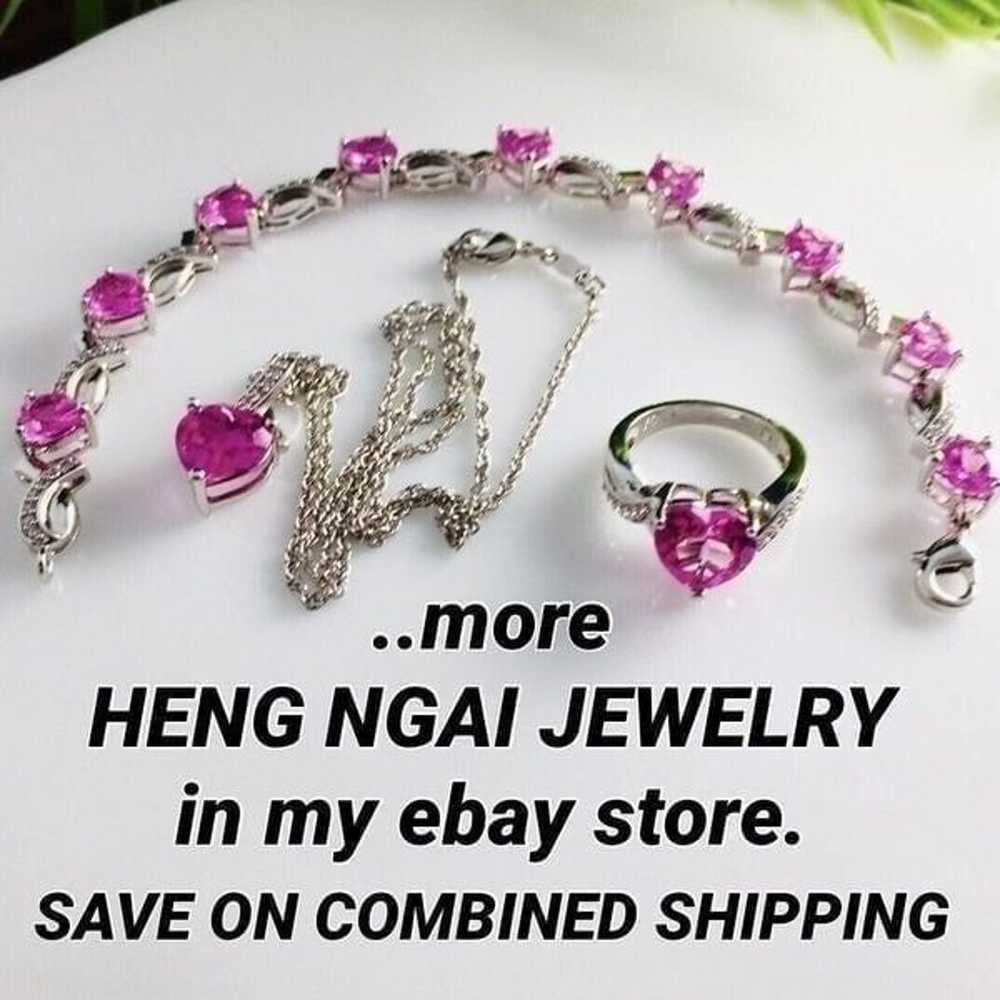 HN Heng Ngai Ring Breast Cancer Ribbon Pink Heart… - image 7