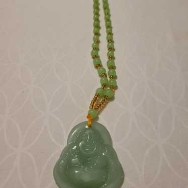 Beaded jade buddah necklace