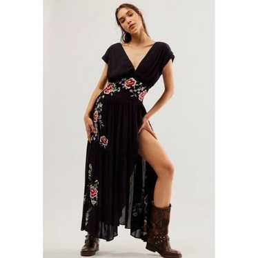 NEW Free People Abbey Wrap Dress Sz Small Black F… - image 1