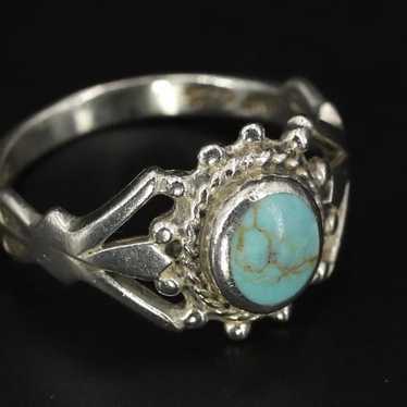 VTG NATIVE  STERLING SILVER TURQUOISE RING