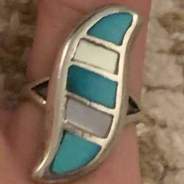 Turquoise Mother of Pearl Inlay Ring