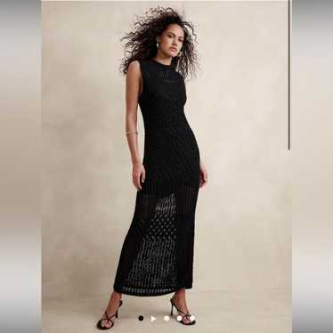 Banana Republic Cotton Blend Open Stitch Maxi Dre… - image 1